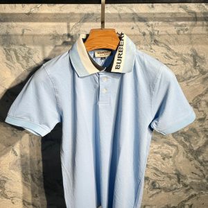 Burberry(Neck) Premium Polo T-Shirt (Sky Blue)